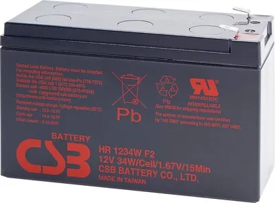 Obrázok produktu pre CSB Pb záložný akumulátor VRLA AGM 12V/9Ah (HR1234W F2)