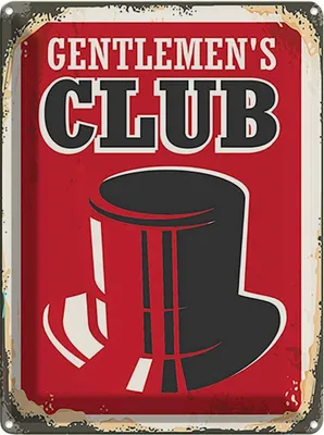 Produktbild von vianmo Blechschild 40x30 cm Gentlemen`s Club Alkohol Männer Essen Trinken Bar