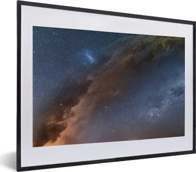 Produktbild von MuchoWow® MuchoWow® Gerahmtes Poster Sterne im Weltraum 40x30 cm - Poster mit zchwarzem Bilderrahmen - Bilderrahmen - Poster im Rahmen