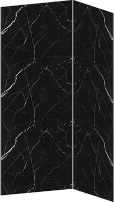 Produktbild von 2er-Set Aluminium-Duschwandpaneele in Marmoroptik mit Profilen - B 90 x B 120 x H 210 cm - ENEKO
