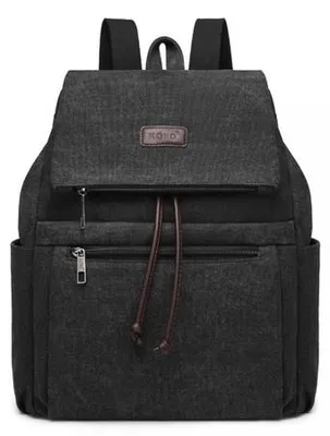 Produktbild von Huson Vintage-Rucksack für Damen aus Canvas, schwarz