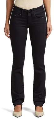 Productafbeelding van G-STAR dames jeans, model Midge Saddle Straight, zwarte kleur, maat 24W/30L