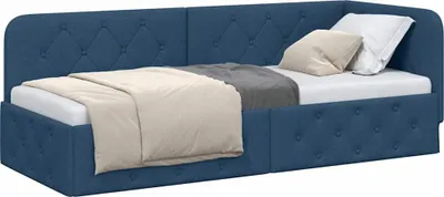 Obrázok produktu pre Rohový rám postele Modrá 80 x 200 cm látka