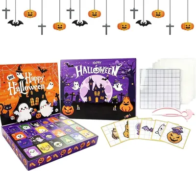 Produktbild von Halloween Bügelperlen Adventskalender 24-Tage, für Kinder, Bügelperlen, Kürbis, Geist
