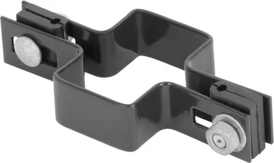 Image de Collier Strend Pro EUROSTANDARD, 60x40 mm, intermediaire, anthracite, Zn+PVC, RAL7016, pour poteau carre