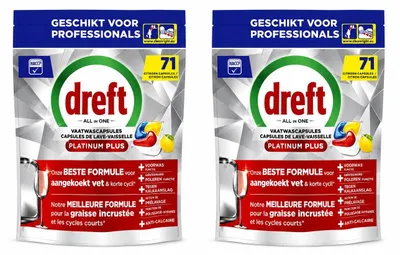 Produktbild von Dreft Platinum Plus Zitrone All-in-1 Geschirrspültabs - 142 Tabs