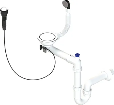 Immagine prodotto di Sifone salvaspazio in acciaio, PVC, setaccio da 114 mm, Codice: OKS 163T