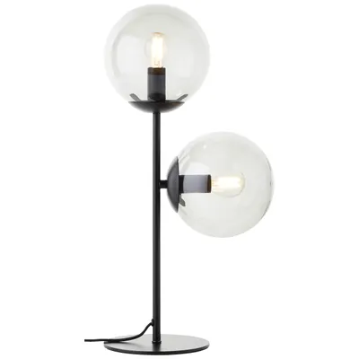 Produktbild von Tischlampe mit Rauchglas, 48 cm Höhe, E14, Metall, schwarz