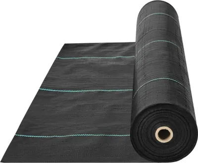 Obrázok produktu pre 170g/m² záhradné rúno proti burine - fólia proti burine 0,9x76,2m z PP - vodopriepustná, odolná proti roztrhnutiu, odolná proti korózii - pevnosť v ťahu 850/950N - tkanina na ochranu pôdy proti burine.