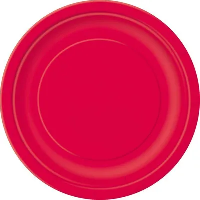 Image de 8 assiettes rondes rouges