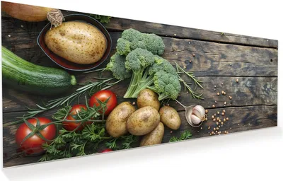 Produktbild von Glasbild 125x50cm in XXL für Wohnzimmer, Schlafzimmer Motiv Frisches Gemüse