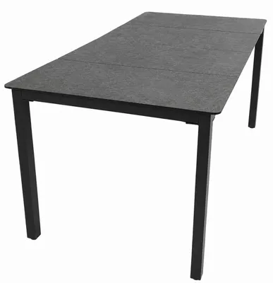 Image de VCM Table de jardin en verre et aluminium | Table de salle à manger | env. H. 73 x L. 140 x P. 80 cm | Anthracite | Table de balcon Meuble de jardin