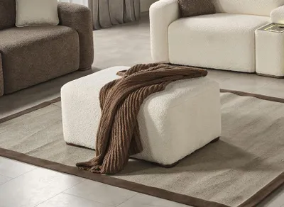 Produktbild von Weiß Puff Sitzpouf Sitzkissen Fußhocker Hocker Sitzhocker Rechteckig