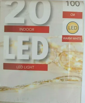 Produktbild von LED Draht Lichterkette 20 warmweiß Batterie Silberband biegsam Silber Schnur