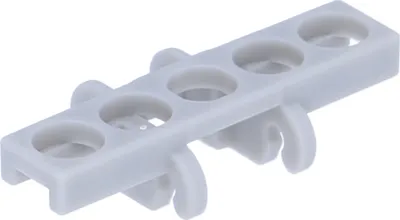 A single, light gray plastic LEGO Technic chain link piece is shown against a white background.