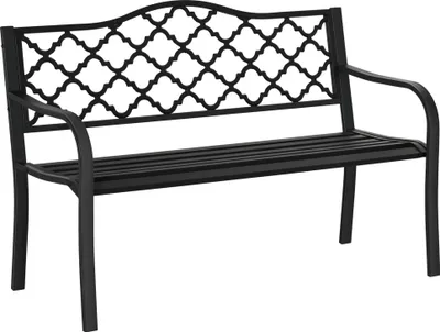 Produktbild von Gartenbank2-Sitzerparkbankausmetallsitzbankbis240Kgbankterrassenbankmitrücken-&Armlehnengartenmöbelgusseisenschwarz128X58,5X89Cm