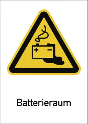 Produktbild von Dreifke® Batterieraum ISO 7010, Kombischild, Folie, 131x185 mm