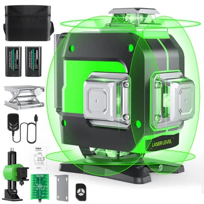 Produktbild von Kreuzlinienlaser, grün, 4x360° - Automatische Nivellierung - Wiederaufladbar - IP54, wasserdicht - Für den Baustellenbereich