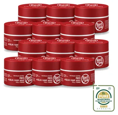 Obrázek produktu pro 12 kusů vosku na vlasy Red One Aqua, barva červená, objem 150 ml – balení