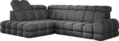 Zdjęcie produktu dla DomoHome narożnik Tollo szary Solar tkanina lewa strona 302x217x105 cm, sofa w kształcie litery L z funkcją spania, podstawa łóżka 120x85x17 cm, regulowana elektrycznie