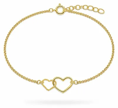 Produktbild von Fußkette Fußkettchen Herzen 925 Silber verstellbar Damen - Gold