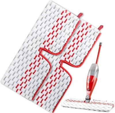 Produktbild von Microfaser Mop Pads, doppelseitig, 2 Stück, für alle Bodenarten, wiederverwendbar