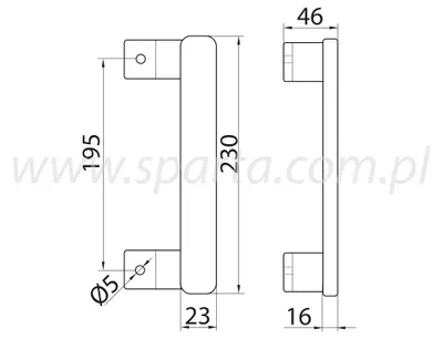 Produktbild von B-Harko 195 mm Aluminium-Türgriff für Schiebetore Schwarz