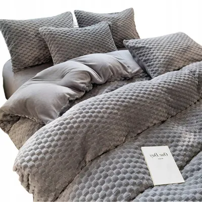Produktbild von Bettwäsche Set aus Fleece - 200x220 cm - Warme Winterbettwäsche - Hahnentritt