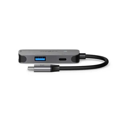 Image de Adaptateur multiport USB | USB 3.2 Gen 1 | USB-C™ mâle | HDMI™ Output / USB-A femelle / USB-C™ femelle | 5 Gbps | 0.10 m | Rond | Nickelé | PVC | Gris | Boîte