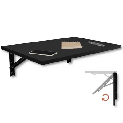 Produktbild von Wandklapptisch Schreibtisch Tischplatte 60x40 cm in Schwarz Klapptisch Esstisch Küchentisch für die Wand stabiler Bartisch Stehtisch Wandtisch Tisch