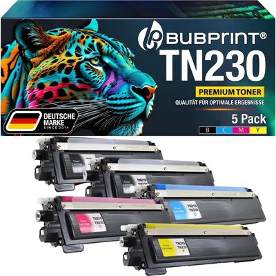 Immagine prodotto di Cartuccia di toner Bubprint compatibile con Brother TN-230, colore nero, ciano, magenta e giallo