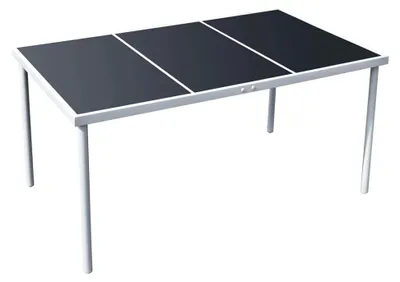 Produktbild von Garten-Esstisch Terrassentisch Outdoor Tisch Wetterfest 150 x 90 x 74 cm Schwarz
