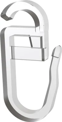 Produktbild von Interdeco Faltenhaken / Überklipshaken für Gardinenringe Glasklar (Transparent), Flachöse, Pack. 10 Stück