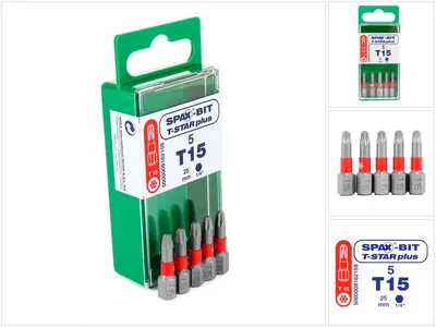 Productafbeelding van SPAX® 5000009192159 SPAX® T15 T-STAR Plus Bit, 5 St.