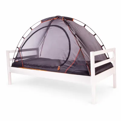 Produktbild von DERYAN Bettzelt-Moskitonetz – 200 × 90 cm – 1-mm-Mückennetz – Aluminiumrahmen – Schwarz