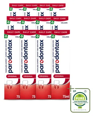 Immagine prodotto di 12 confezioni di dentifricio Parodontax Original, 75 ml ciascuna - confezione grande - 12 pezzi