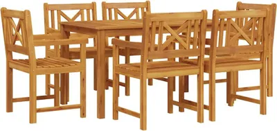Produktbild von vidaXL Garten Essgruppe 7 pcs Braun Massivholz Akazie