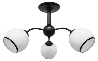 Zdjęcie produktu dla Lampa sufitowa białe szklane klosze Marinen czarno-biała 3xE27x40W metal wym:30x56x56cm IP20 Candellux