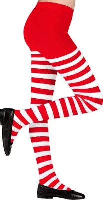 Immagine prodotto di Widmann Karneval - Collant a righe bianche e rosse 70 DEN