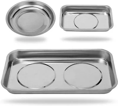 Produktbild von Famanu Set von 3 magnetischen Werkzeugregalen - Edelstahl, zur Aufbewahrung von Werkzeug und Schrauben