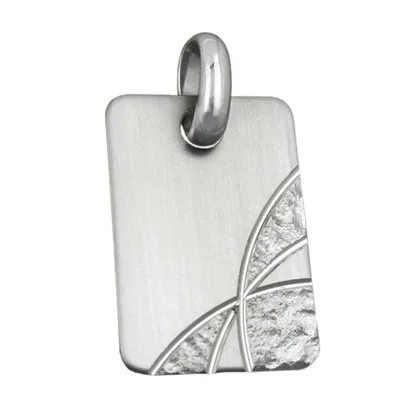 Produktbild von Anhänger 24x16mm Gravurplatte matt-diamantiert rhodiniert Silber 925 silber 24x16mm