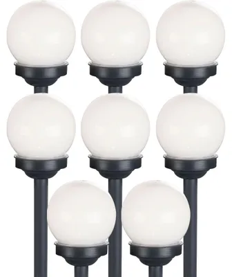 Produktbild von 8er Set LED Solarkugel weiß, Erdspieß, DxH 10x38 cm