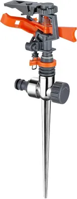 Produktbild von FUXTEC Impulskreisregner / Sektorenregner FX- IKRG1 inkl Metallspike, zur Bewässerung größerer Flächen bis 300 m², variables Intervall von 25-360 Grad möglich