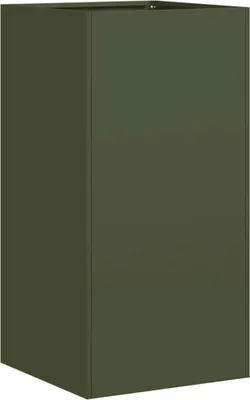 Produktbild von vidaXL Pflanzkübel Olivgrün 40x40x80 cm Kaltgewalzter Stahl
