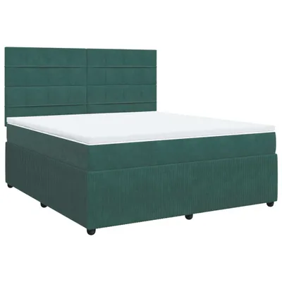 Produktbild von Boxspringbett mit Matratze Dunkelgrün 180x200 cm Samt