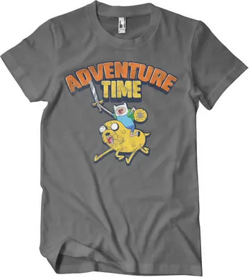 Produktbild von Adventure Time Washed T-Shirt - Medium - DarkGrey