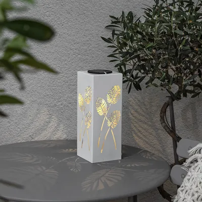 Produktbild von Star Trading Stick Albaleaf, Weiß, IP44, Garten, Dämmerungssensor, 1 Glühbirne(n), LED