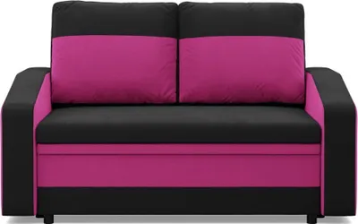 Produktbild von Klappsofa mit Schlaffunktion ORION, Sofa 2-Sitzer für Wohnzimmer Schwarz/Rosa