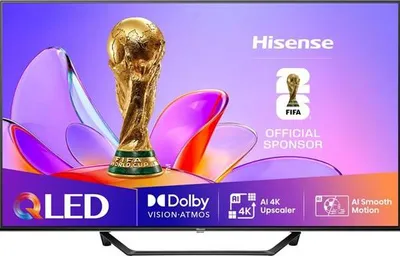 Obrázok produktu pre Hisense 43" A7Q, 4K Ultra HD 3840x2160, QLED, FALD, Quantum Dot, HDR 10+, HLG, Dolby Vision, Dolby Atmos, Smart TV, WiFi 5GHz, WiFi Direct, BT, Anyview Cast, 3xHDMI, 2xUSB, LAN, CI+, DVB-T2/C/S2, Čierna
