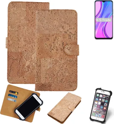 Produktbild von K-S-Trade Hülle kompatibel mit Xiaomi Redmi 9  Kork Handyhülle Cover  Schutzhülle TPU Case Bumper in Hellbraun, (1x)